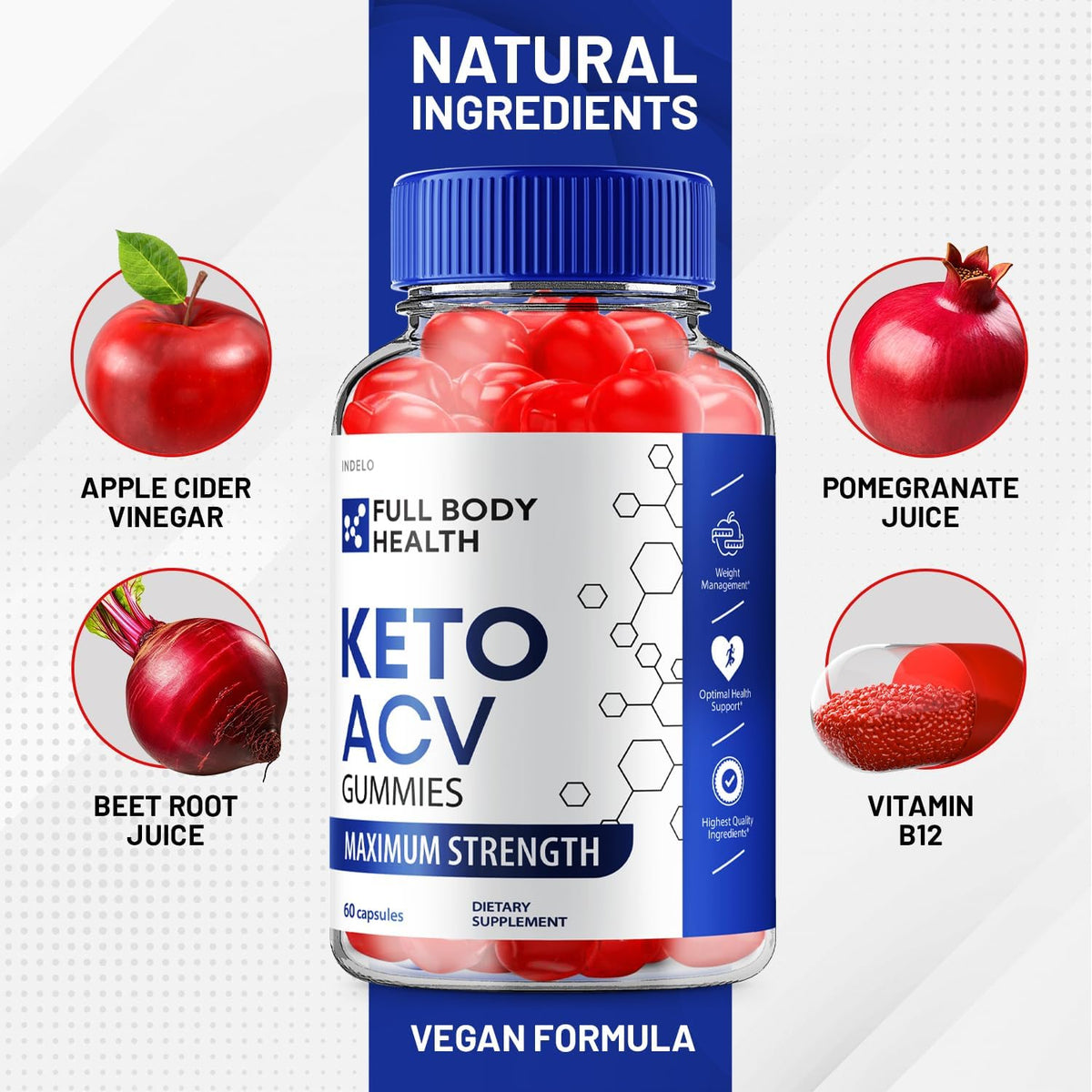 Full Body Health Keto ACV Gummies Advanced (2 Pack) – 120 Gummies - görsel 3