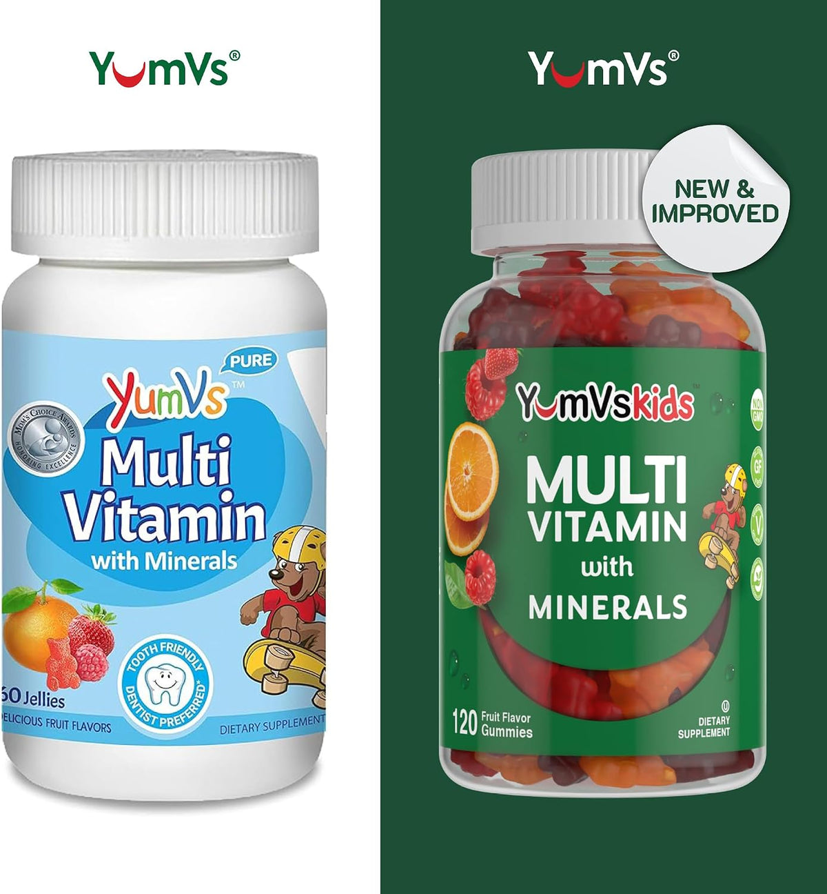 YumVs Kids Multivitamin Gummies - Fruit Flavoured - 120 Count - görsel 2