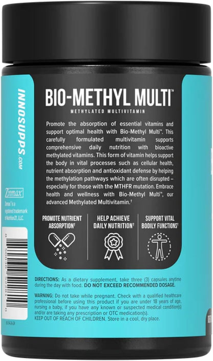 Inno Bio-Methyl Multi - Methylated Multivitamin with Magnesium, Folate, Zinc, and Vitamins (90 Capsules)