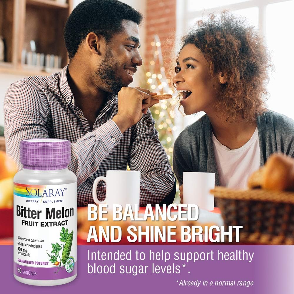 SOLARAY Bitter Melon Fruit Extract 500mg – Standardised to 5% Bitter Principles – 60 Veg Capsules - görsel 4