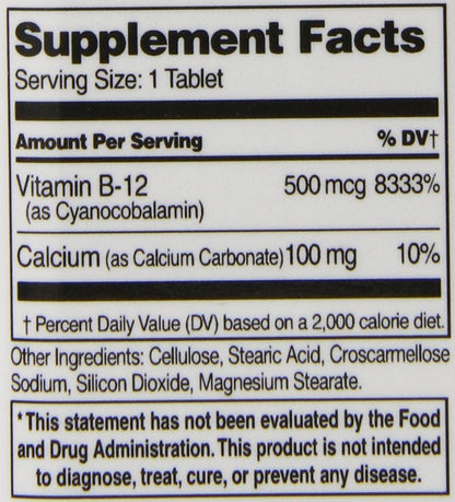 21st Century B-12 500 mcg Tablets, 110 Tablets (Pack of 3)