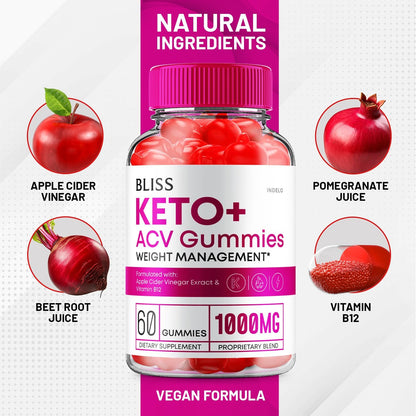 Bliss Keto ACV Gummies (120 Gummies, 2-Pack)