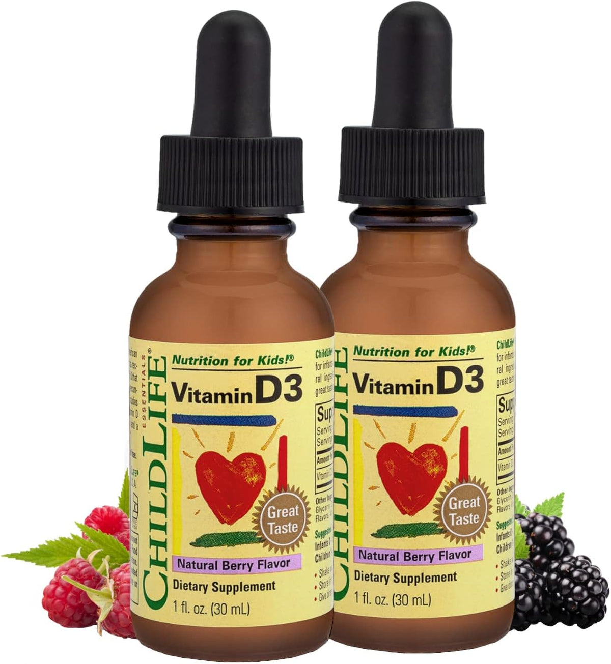 ChildLife Essentials Baby Vitamin D3 Drops - Natural Berry Flavour, 500 IU (12.5 µg), 1 fl oz (30 ml) (Pack of 3) - görsel 9