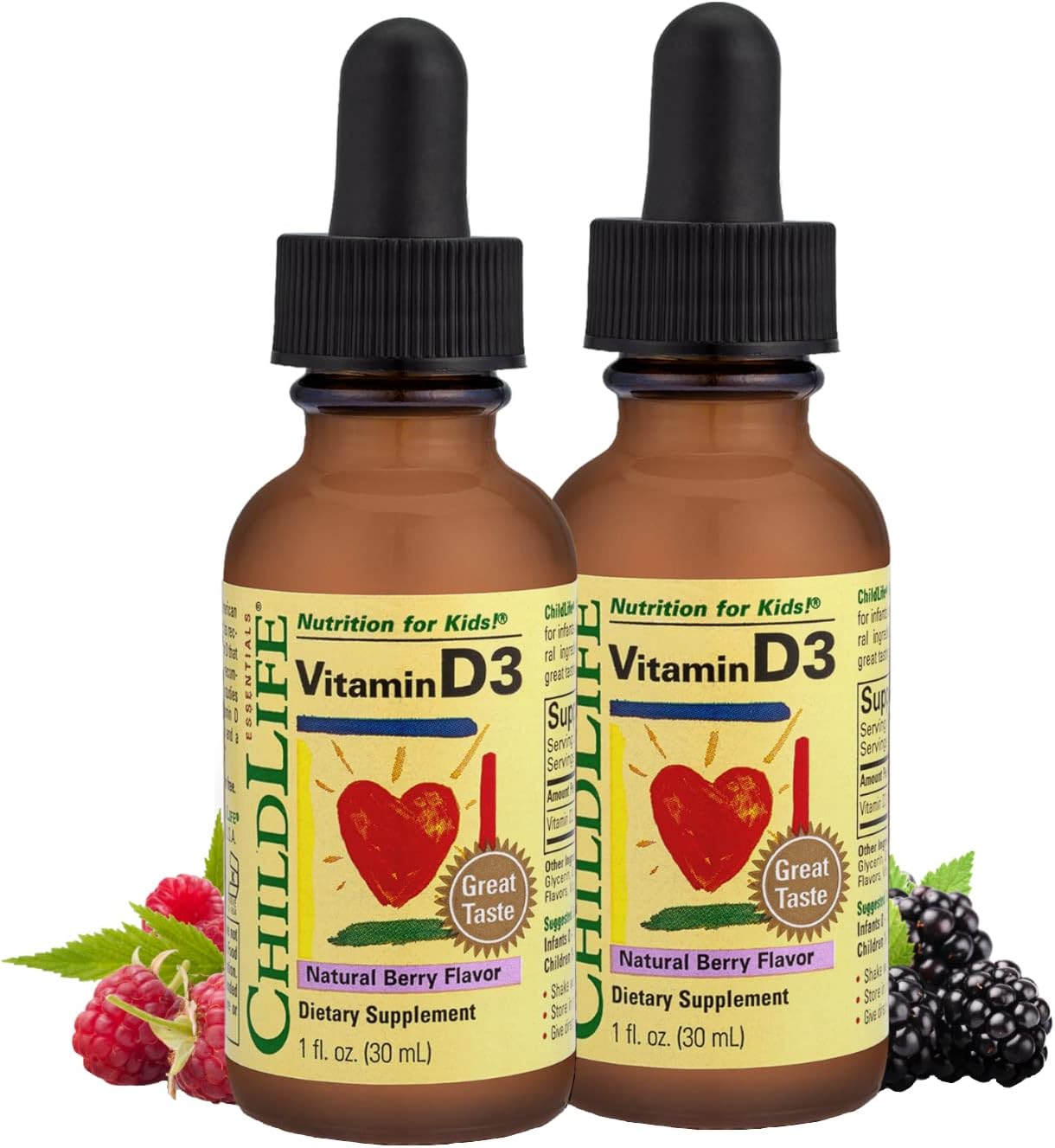 ChildLife Essentials Baby Vitamin D3 Drops - Natural Berry Flavour, 500 IU (12.5 µg), 1 fl oz (30 ml) (Pack of 3) - görsel 9