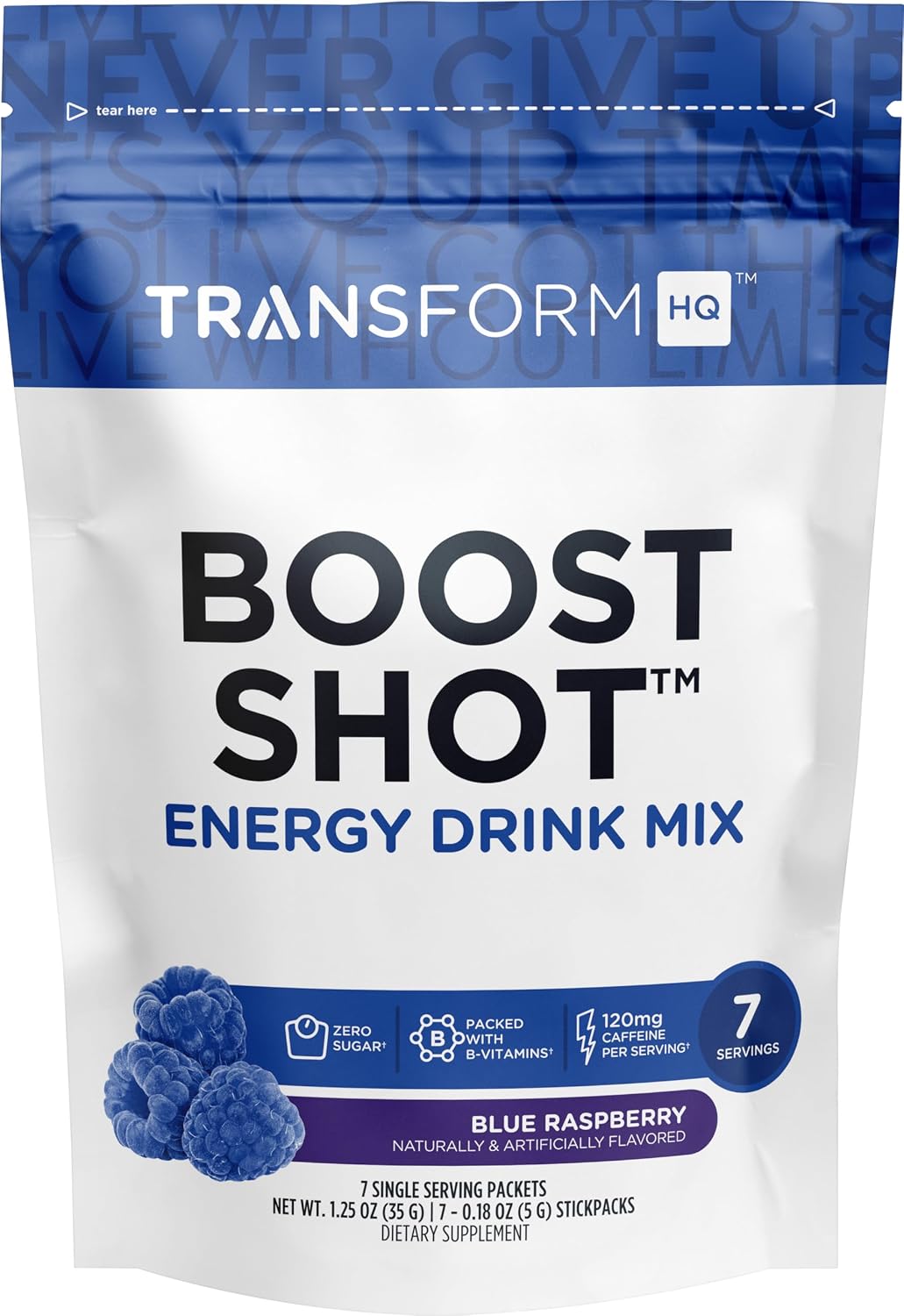 TransformHQ Boost Shot Powder Drink Stick Packets, Rocket Pop, 7 Pack, Energy Supplements for Women & Men, with Caffeine, Vitamin B12, B9, B6 & B3 - görsel 9