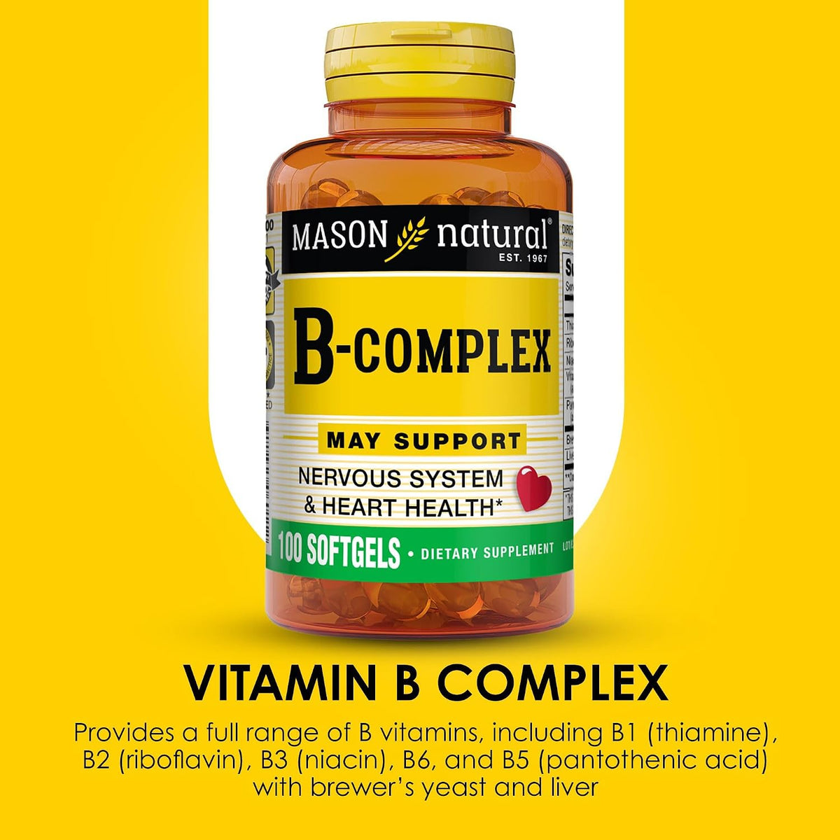 Mason Natural Vitamin B Complex, 300-Day Supply, Softgels (Pack of 3) - görsel 4