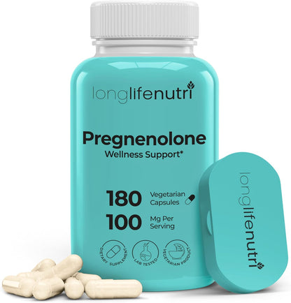 Brain & Hormone Support Pregnenolone – 180 Vegetable Capsules
