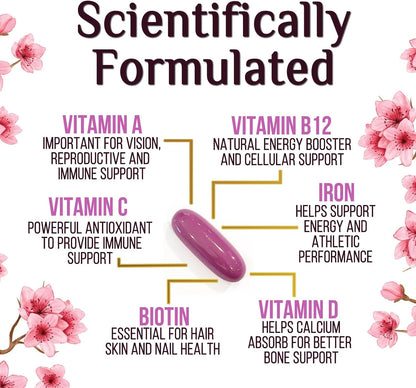 Multivitamin for Women - Complete Daily Women's Multivitamin with Calcium, Folic Acid, Vitamin A, C, D, E, & B Vitamins, Zinc and Iron - For Bone, Energy & Immune Support - 120 Softgels
