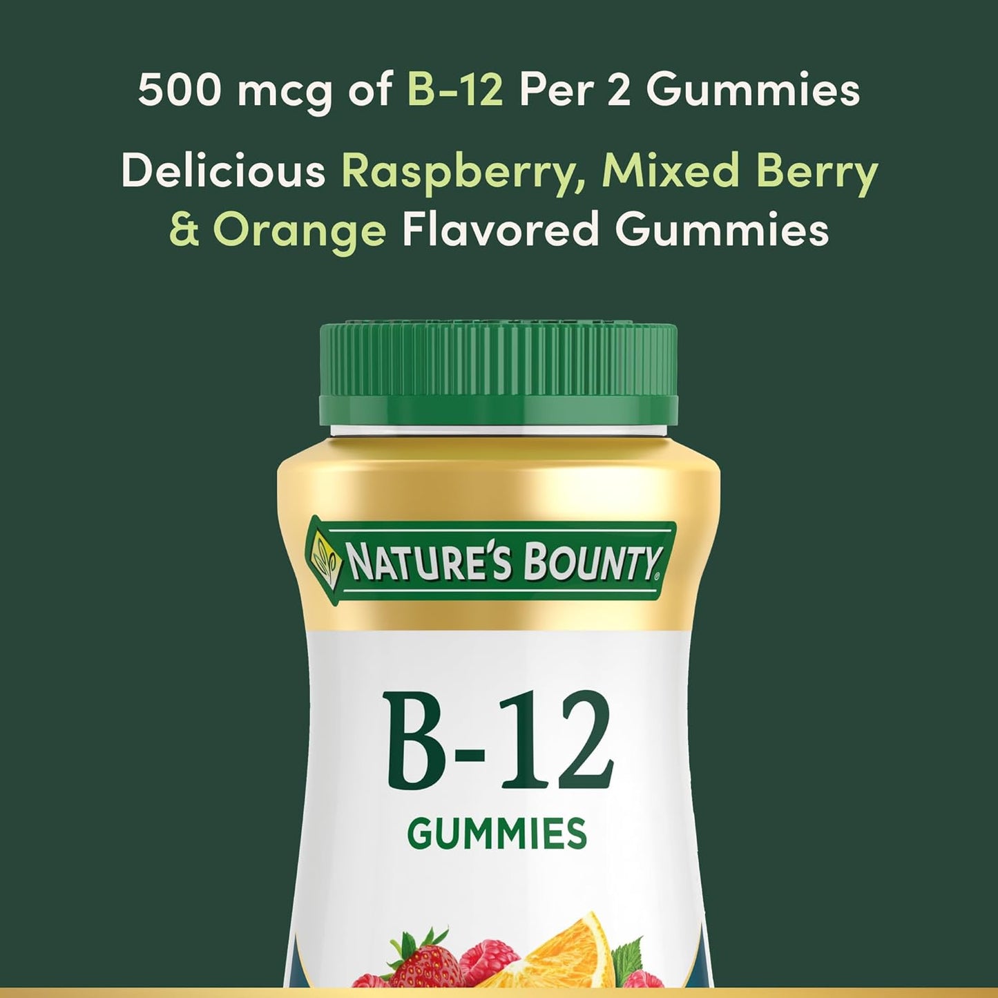 Nature's Bounty Vitamin B12 Gummies, Mixed Berry, 500mcg - 90 Gummies - görsel 3