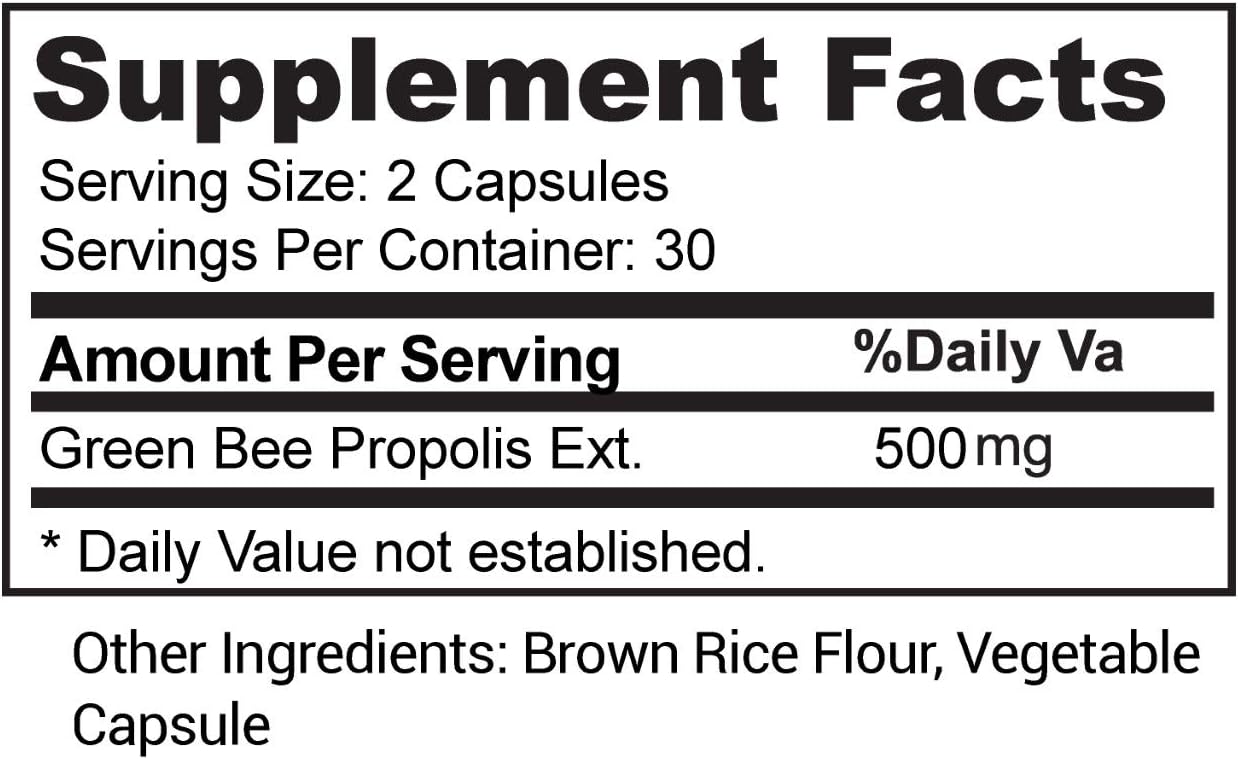 Aoratos 100% Brazilian Green Propolis Enriched 500mg, Immune Support, 60 Vegetable Capsules - görsel 5