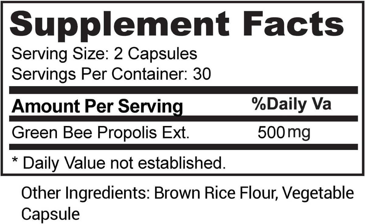 Aoratos 100% Brazilian Green Propolis Enriched 500mg, Immune Support, 60 Vegetable Capsules - görsel 5