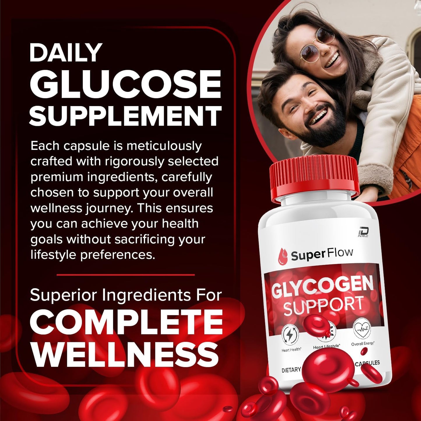 Super Flow Capsules - Advanced Supplement, All Natural Formula (3 Pack - 180 Capsules) - görsel 2