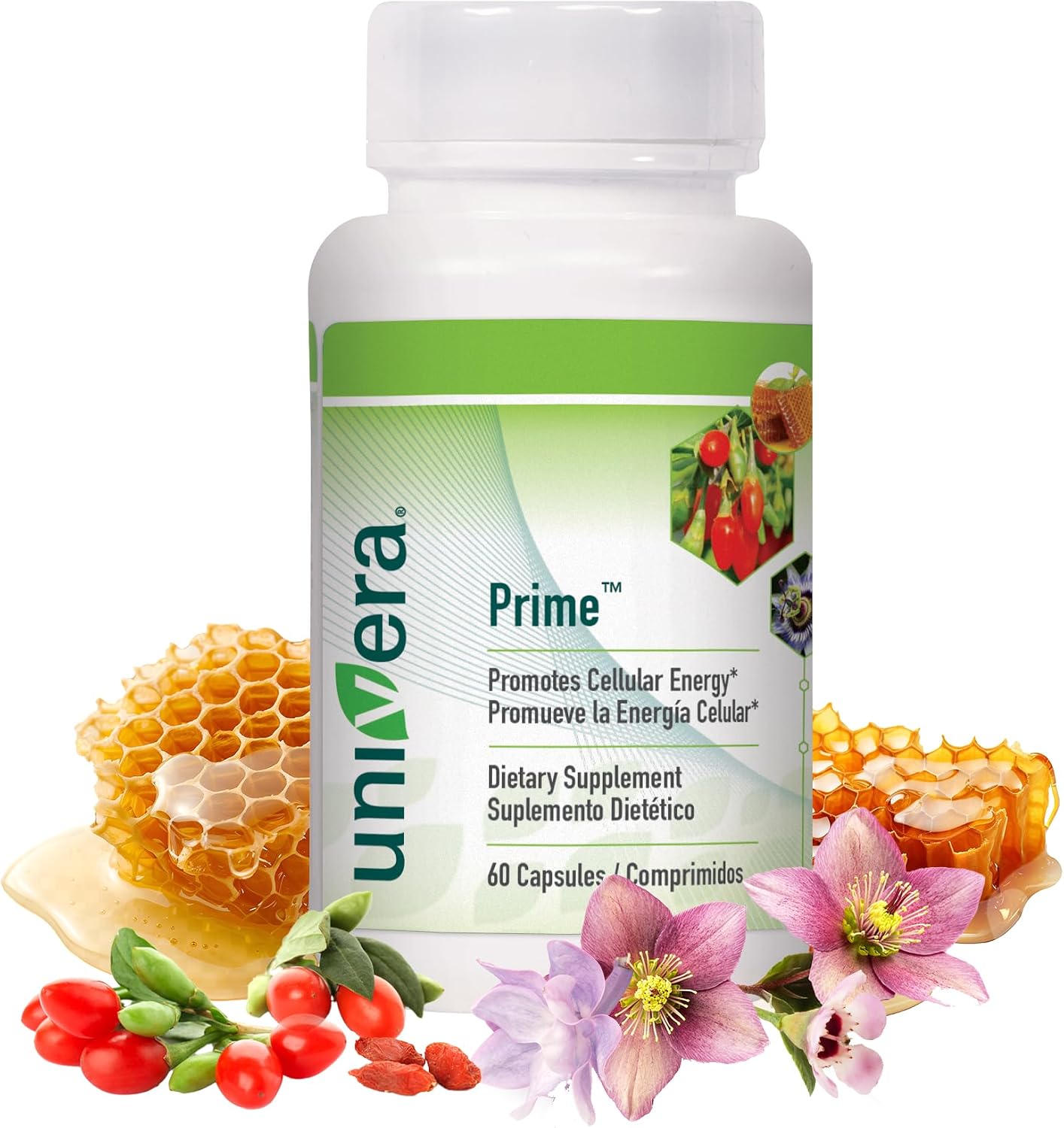Univera Prime - Vitamin C, B6, B12, DHEA Supplement for Cell Renewal, Heart & Immune Health, 60 Vegetarian Capsules - görsel 1