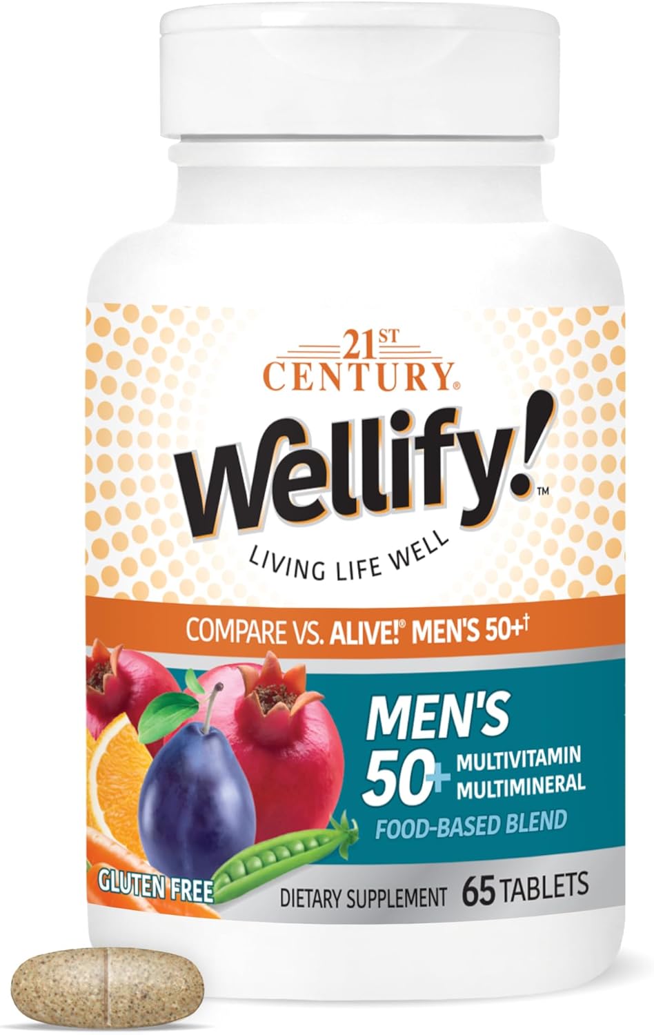 21st Century Wellify Men's 50+ Multivitamins with Minerals, 65 Count - görsel 1