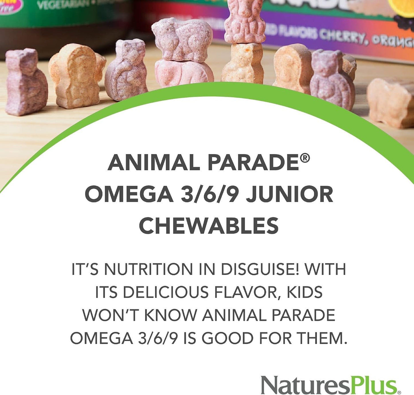 NaturesPlus Animal Parade Omega 3/6/9 Junior, Lemon Flavour - 90 Softgels - görsel 3