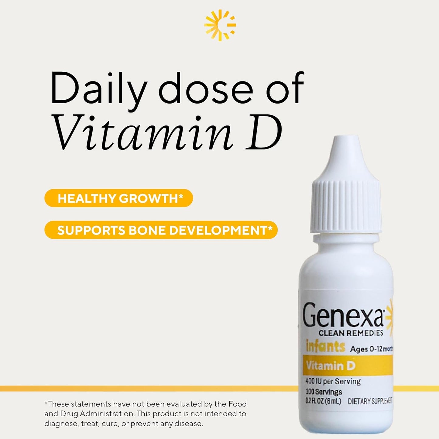 Genexa Infants Vitamin D Liquid Drops – Organic Vanilla, 90 Servings - görsel 3