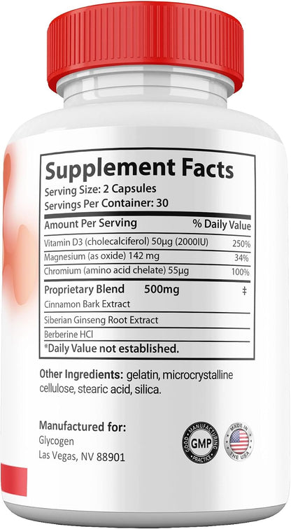 Glycogen Blood Balance Capsules - Premium All-Natural Ingredients, Maximum Strength (3-Pack)