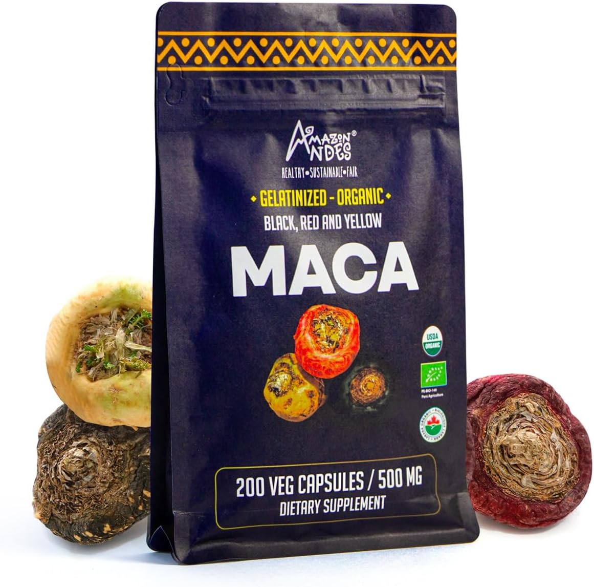 Premium Black, Red & Yellow Maca Capsules – 3000mg Serving for Energy & Vitality - görsel 1