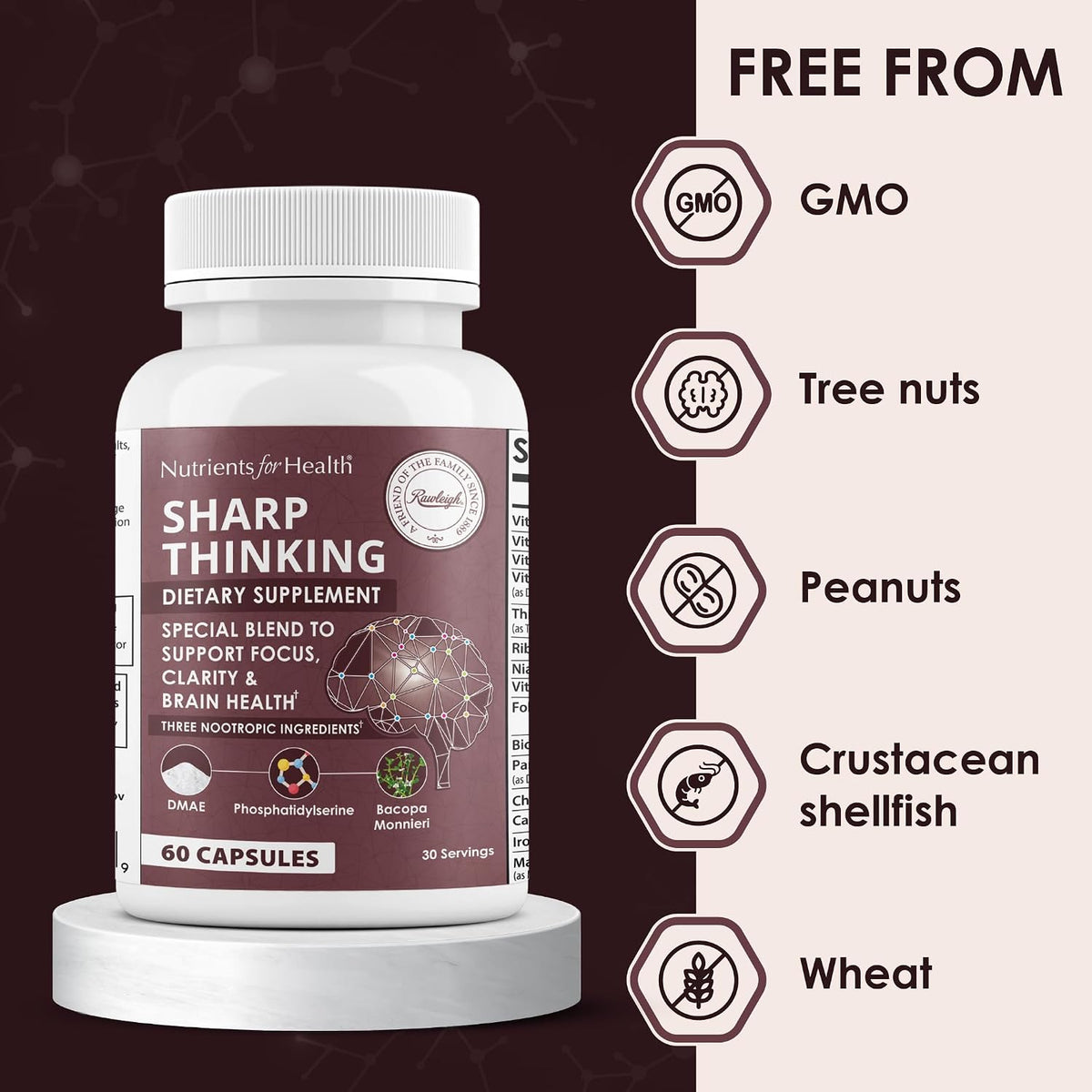 Rawleigh Sharp Thinking Brain Supplement - Focus, Memory & Clarity, 60 Capsules - görsel 5