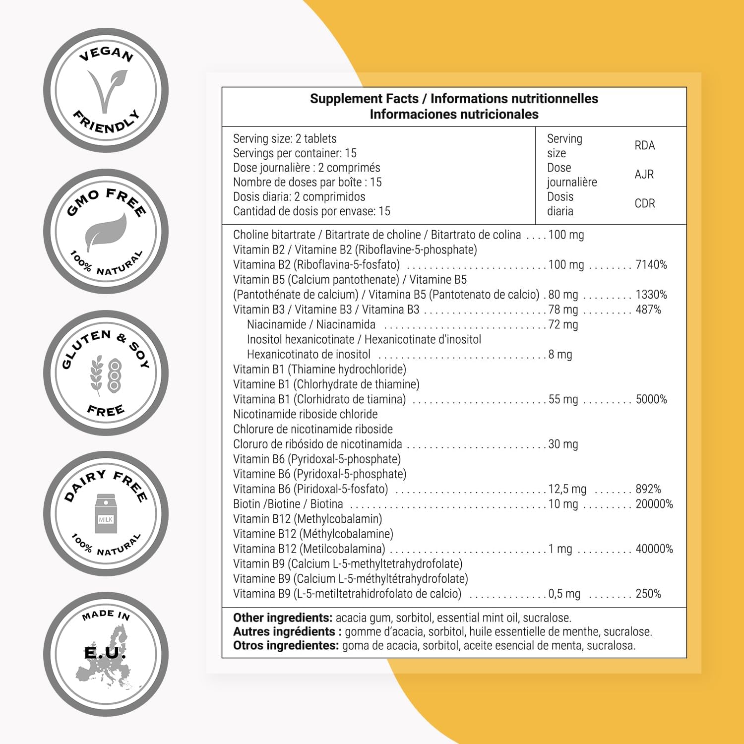 Supersmart Coenzymated B Formula - Active B Complex Supplement - 30 Sublingual Tablets - görsel 4