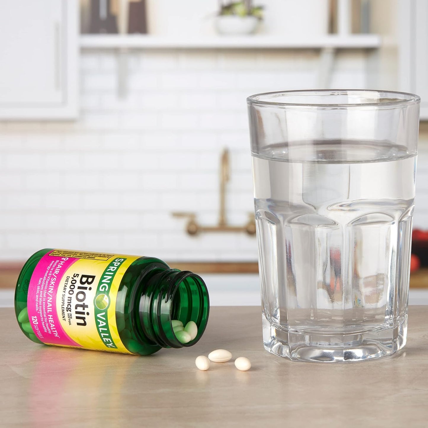 Spring Valley Biotin 5000 mcg, Super Potency, 120 Soft gel capsule Capsules - görsel 2