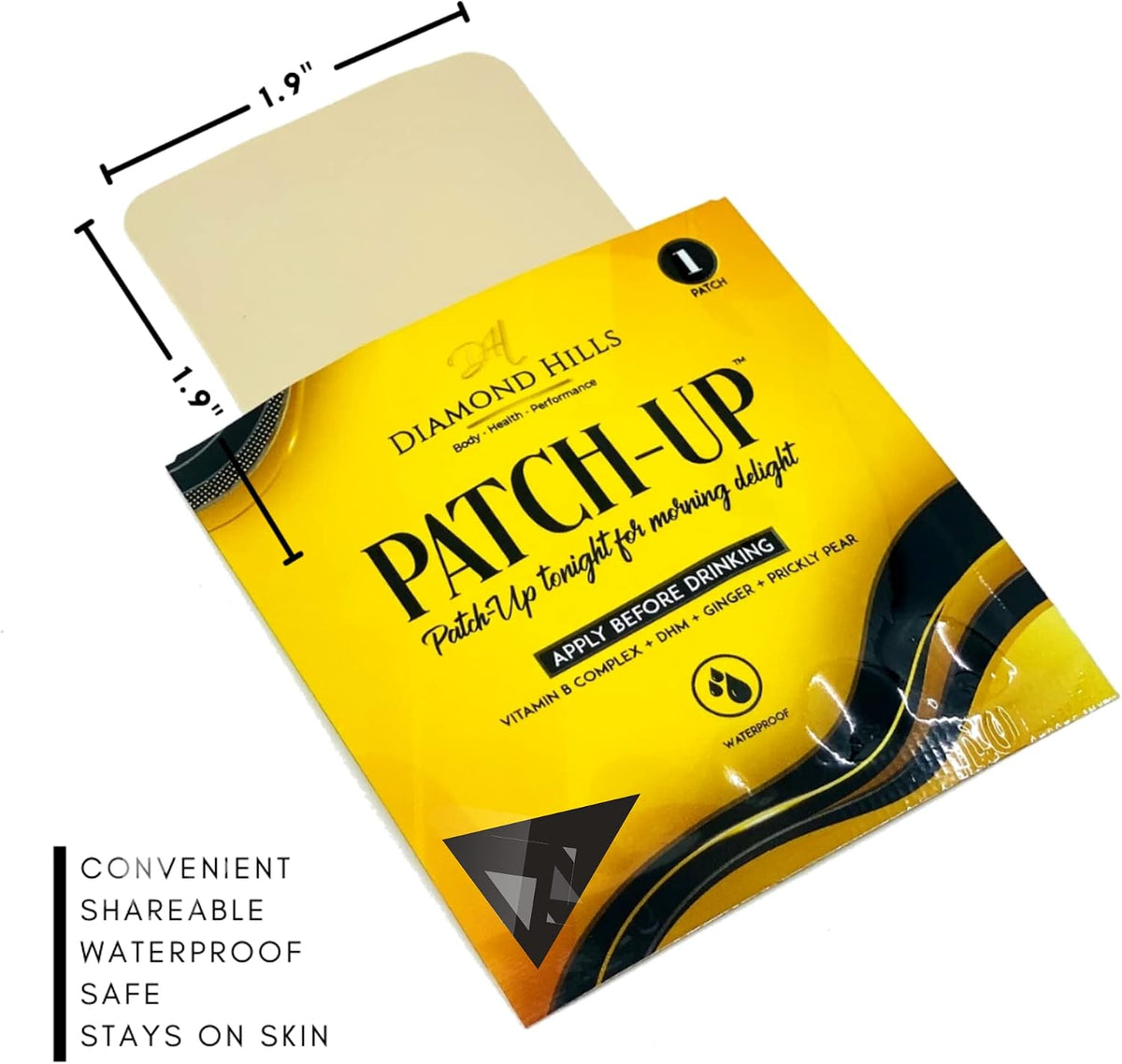 Patch-Up 12pk Patches for Party Rebound, Adult Party Favours, Waterproof, Vitamin B, DHM, Ginger, Prickly Pear - görsel 4