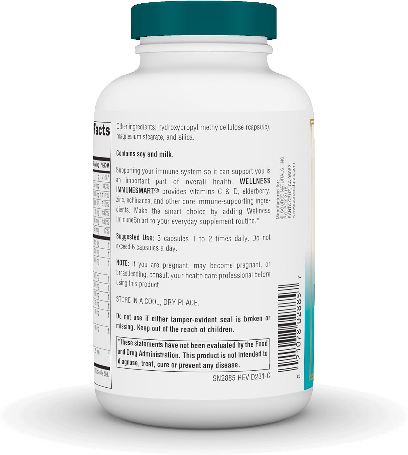 Source Naturals Wellness ImmuneSmart – Daily Immune Support, 180 Capsules - görsel 3