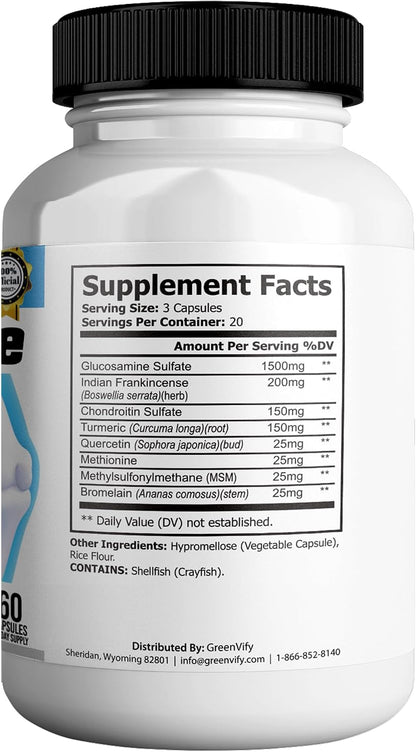 Arthrozince Max Extra Strength Joint Support – Glucosamine, Chondroitin, MSM, Boswellia, Turmeric – For Flexibility, Mobility & Comfort – 60 Capsules