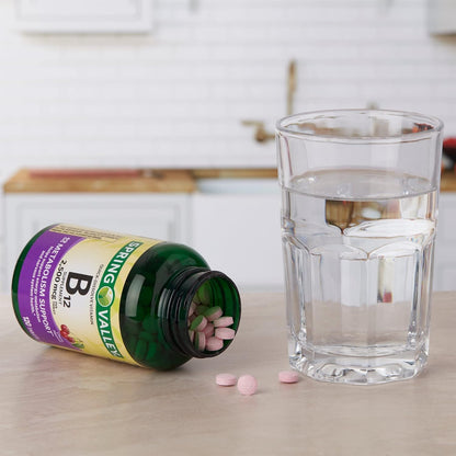 Spring Valley Vitamin B12 2500 mcg Quick-Dissolve Tablets - 120 Tablets (Vegan, Cherry Flavour)