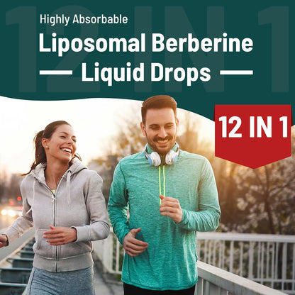 Berberine HCl Supplement 3000 mg - Liposomal Berberine HCl Liquid - AMPK Activator with Turmeric, Ceylon Cinnamon, 12 Natural Ingredients - 118 ml