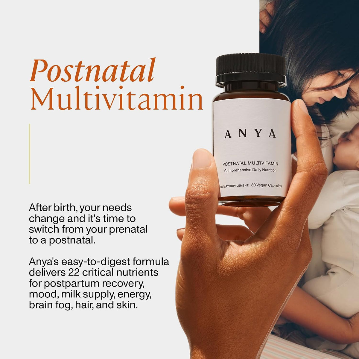 ANYA Postnatal Multivitamin for Breastfeeding Women - 30 Capsules - görsel 2