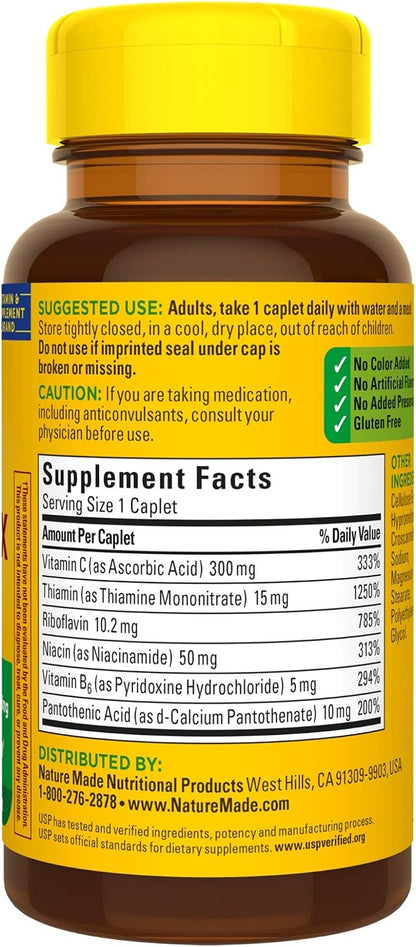 Nature Made B-Complex with Vitamin C Caplets, 100 Tablets
