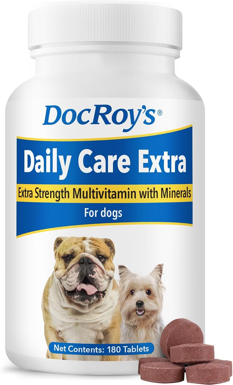Doc Roy's Daily Care Extra Canine Multivitamin Supplement for Dogs (180 Tablets) - görsel 1