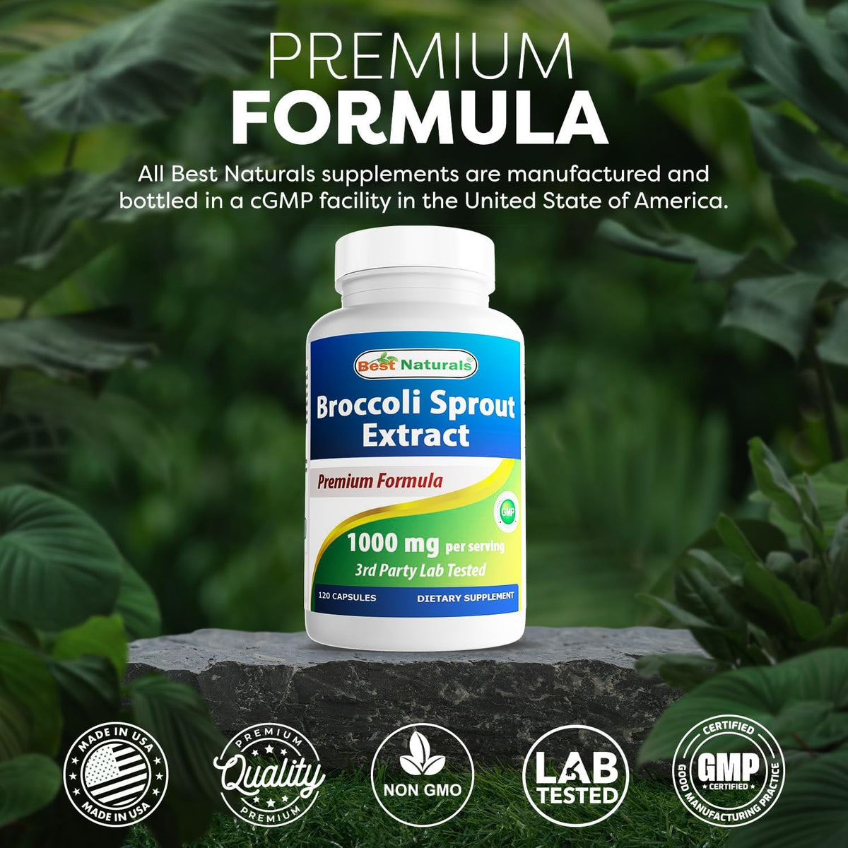 Best Naturals Broccoli Sprouts Extract, 1000 mg, 120 Capsules - görsel 5