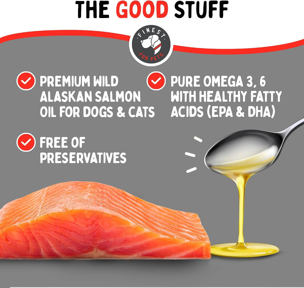 Wild Alaskan Omega-3 Blend Pollock & Salmon Oil for Dogs & Cats (16oz) - 100% Pure Fish Oil Supplement with EPA & DHA - görsel 3