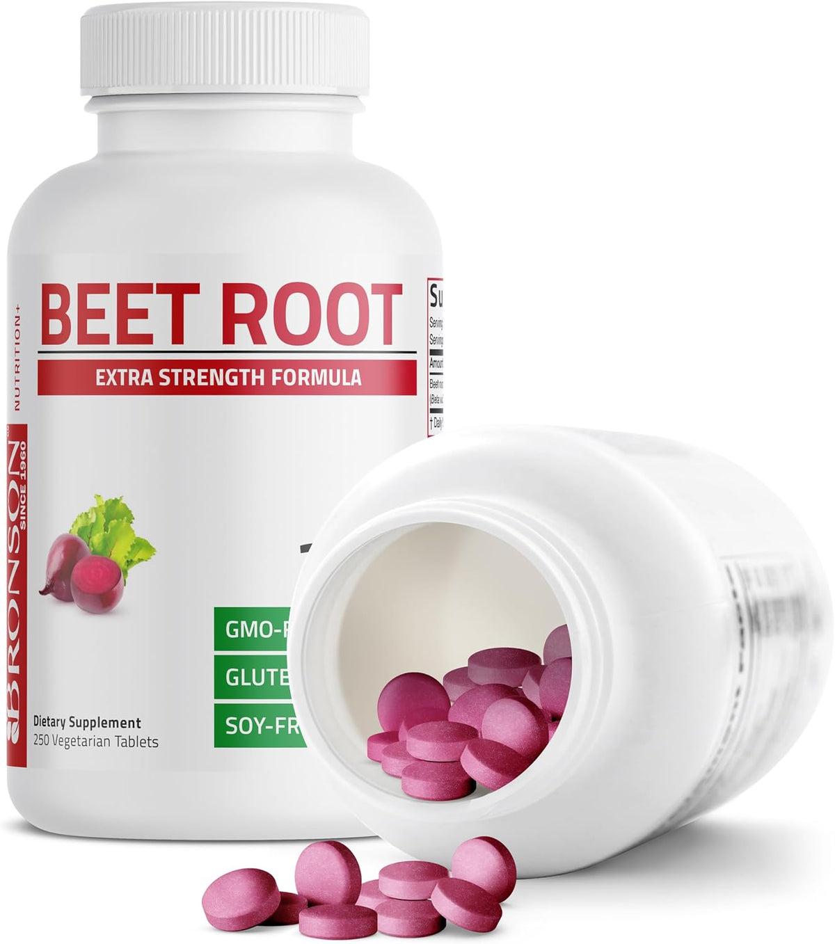 Bronson Beet Root Extra Strength, Non-GMO, 250 Vegetarian Tablets - görsel 6