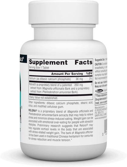 Source Naturals Relora, 250 mg, 90 Tablets