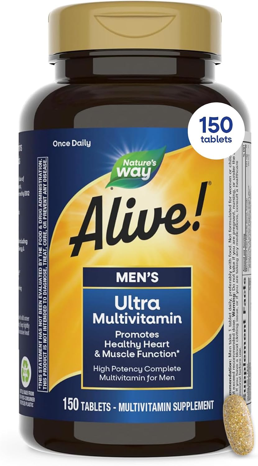 Nature's Way Alive! Men's Once Daily Ultra Potency Multivitamin Tablets, 150 Count - görsel 1