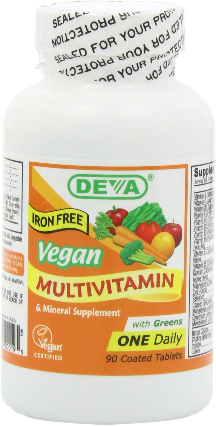 Deva Vegan Vitamins Daily Multivitamin Iron-Free Tablets, 90 Tablets - görsel 1