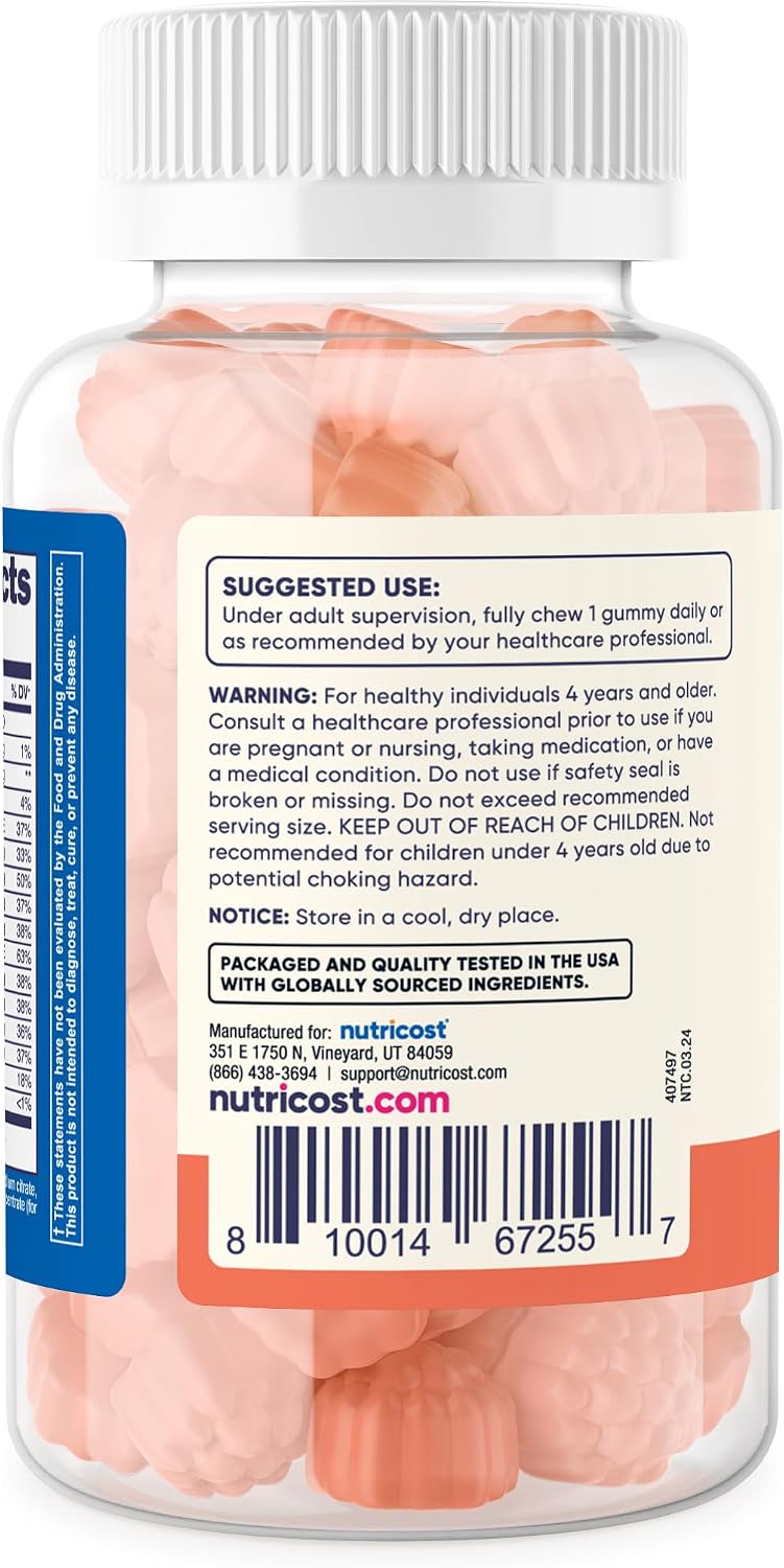 Nutricost Kids Multivitamin Gummies - 120 Servings (Mixed Berry Flavour) - görsel 4