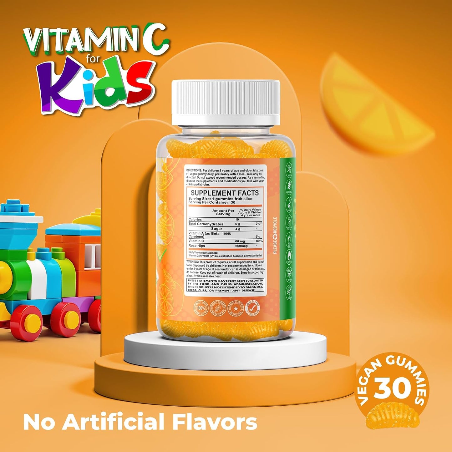 MB One Pharma Kids Vitamin C Gummies – Natural Orange Flavour (30-Day Supply) - görsel 2