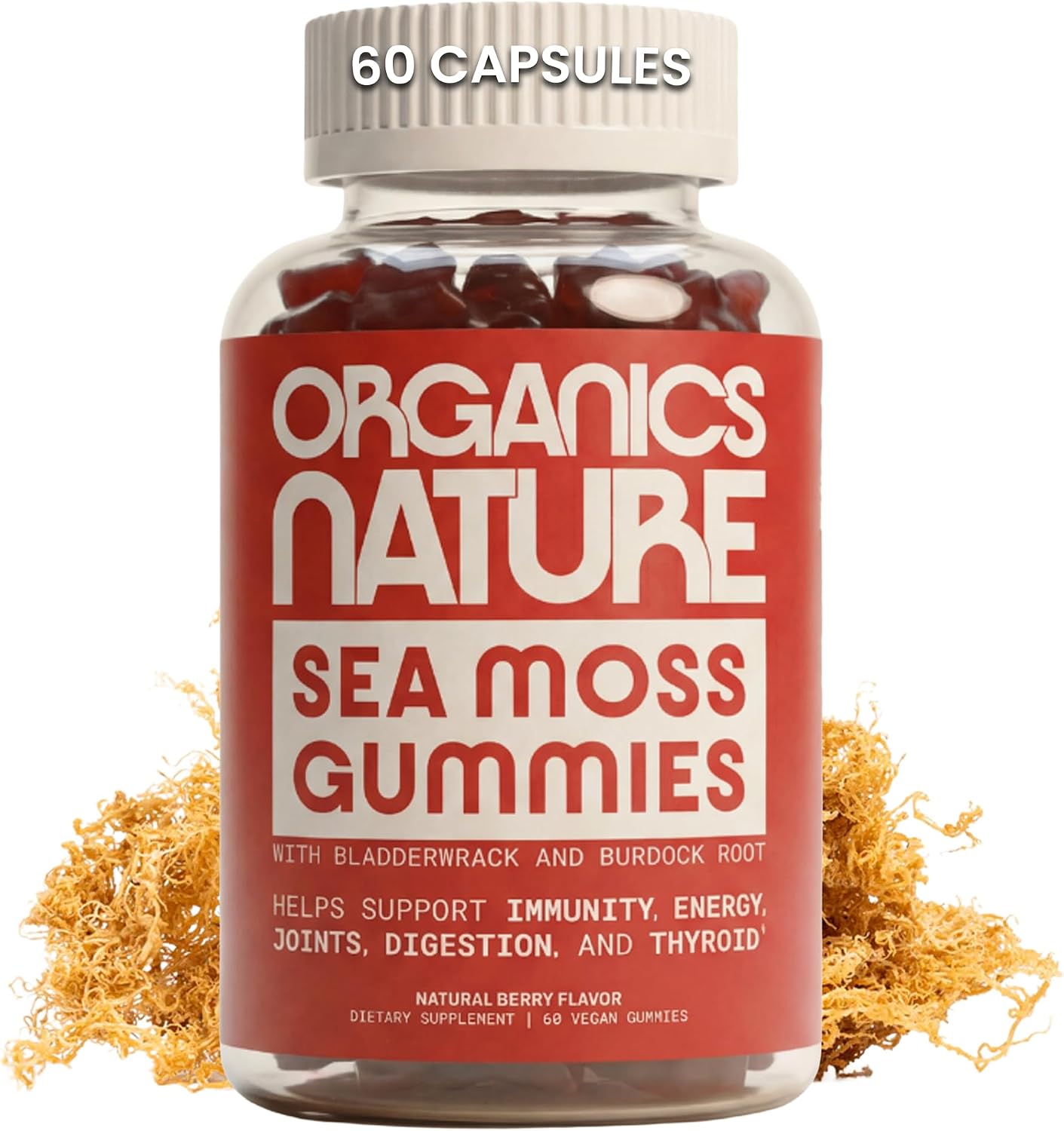 ORGANICS NATURE Irish Sea Moss Gummies for Immune & Energy Support - görsel 1