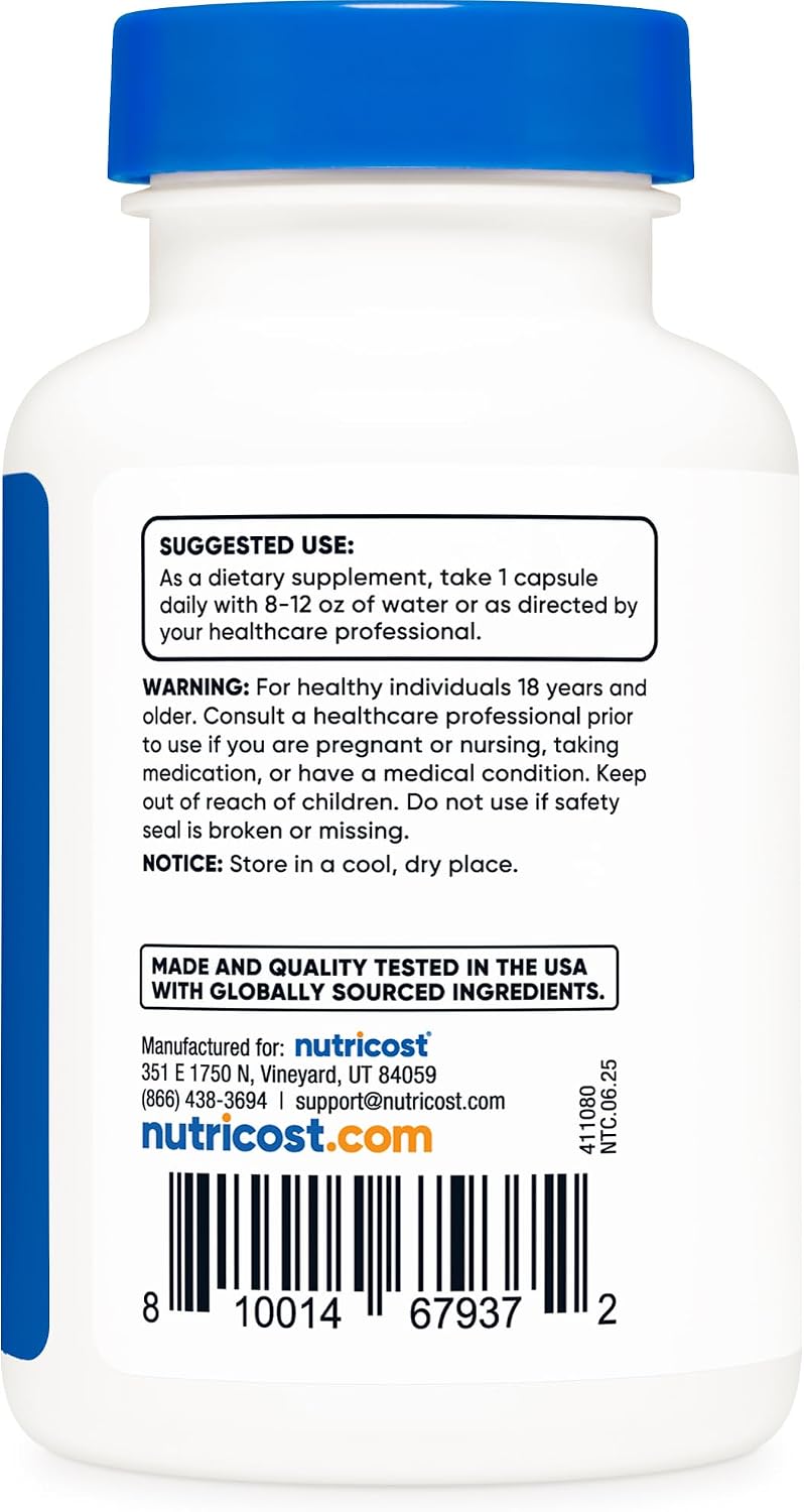 Nutricost L-Theanine 200mg, 120 Capsules, Double Strength – Non-GM, Gluten-free - görsel 4