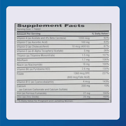 MAJOR Prenatal Tablets – Dietary Supplement for Pregnant and Breastfeeding Women, 100 Tablets