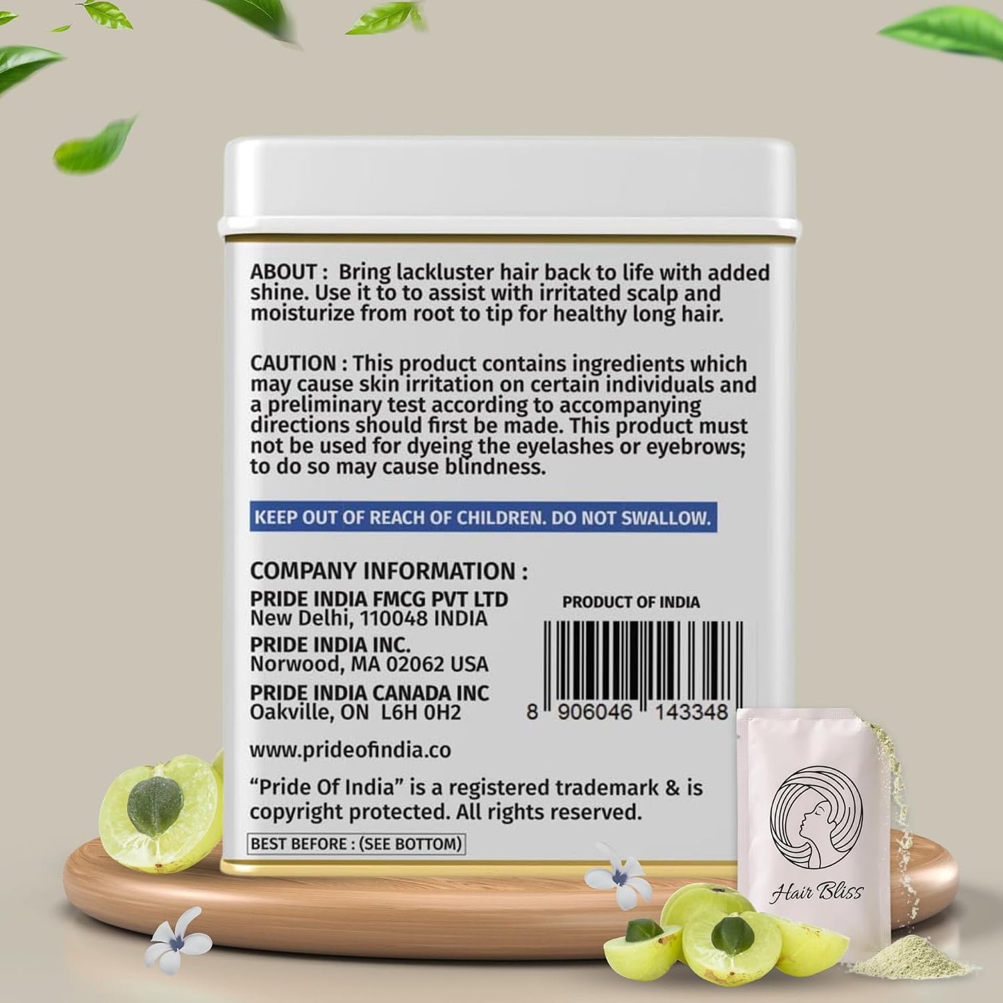 Pride Of India - Indian Amla (Amalaki) Gooseberry Berry Herbal Hair & Skin Care Powder, 8oz - görsel 2