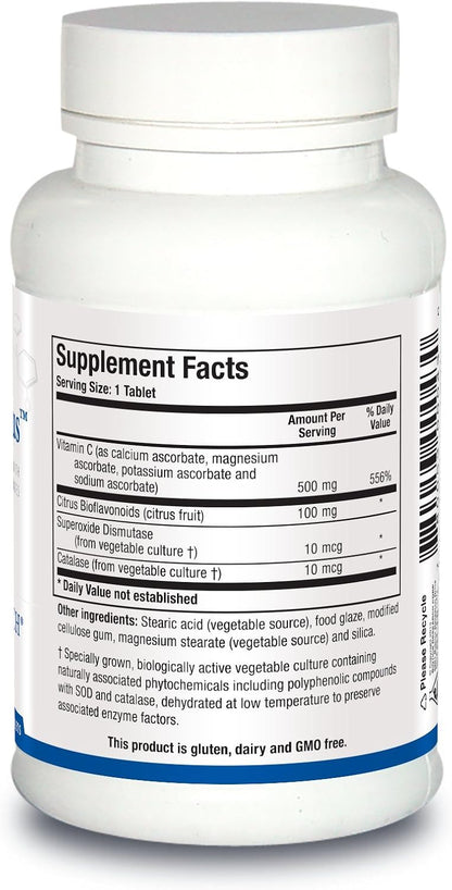 Biotics Research Bio C Plus – Vitamin C as Mixed Mineral Ascorbates with Citrus Bioflavonoids, SOD & Catalase – 100 Tablets