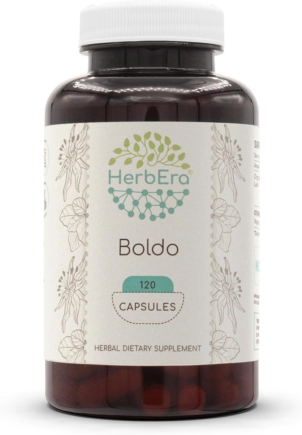 HerbEra Boldo 120 Capsules, 500 mg, Boldo (Peumus boldus) Dried Leaf - görsel 1