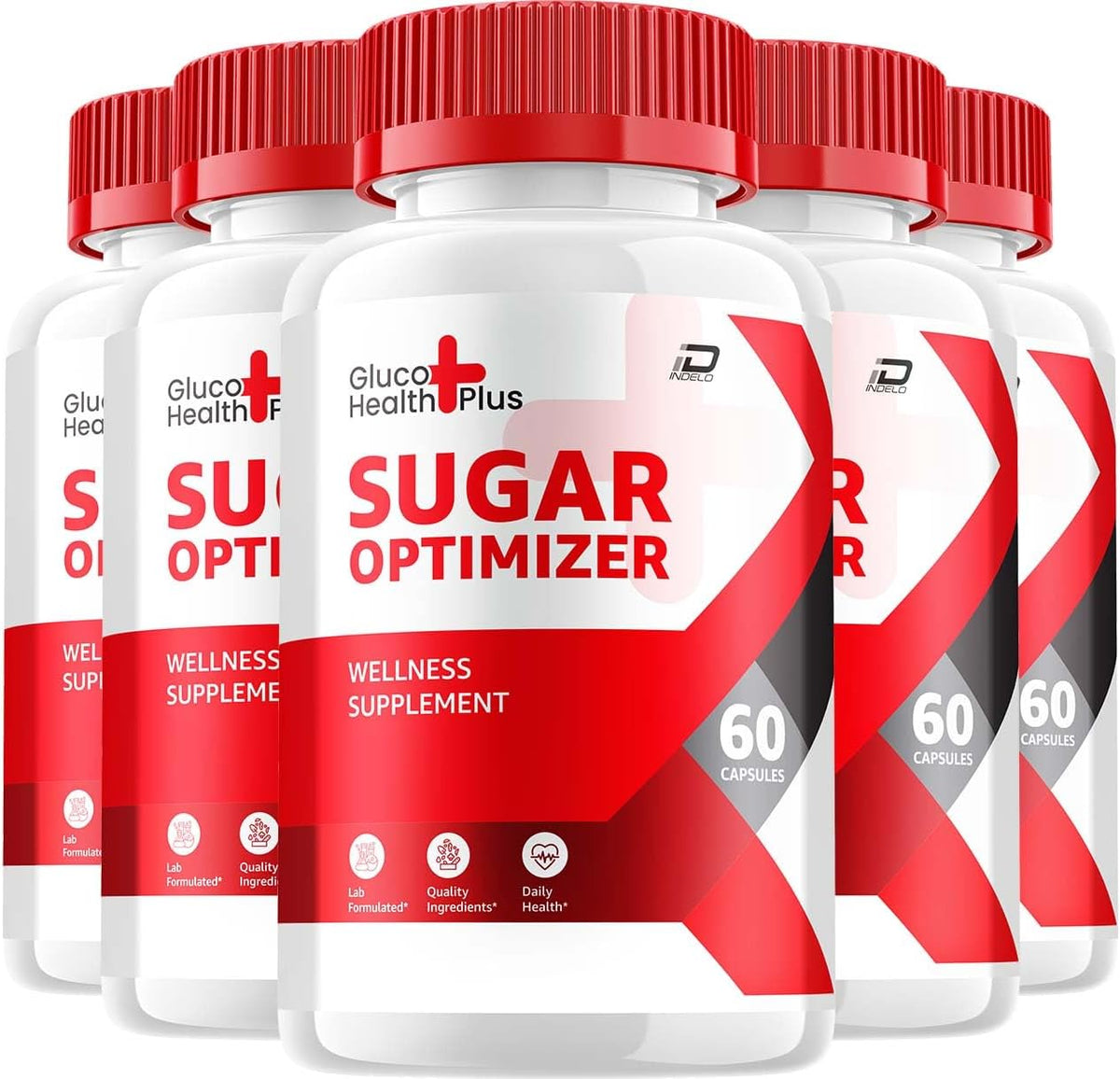 Gluco Health Plus Capsules – Sugar Optimiser Advanced Supplement (5-Pack, 300 Capsules) - görsel 1