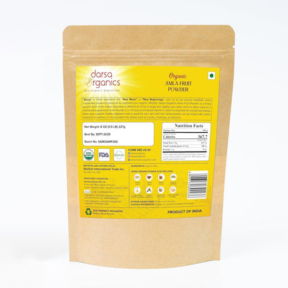 Darsa Organics Amla Powder from India (227 g) – Organic Indian Gooseberry Powder Rich in Vitamin C & Antioxidants