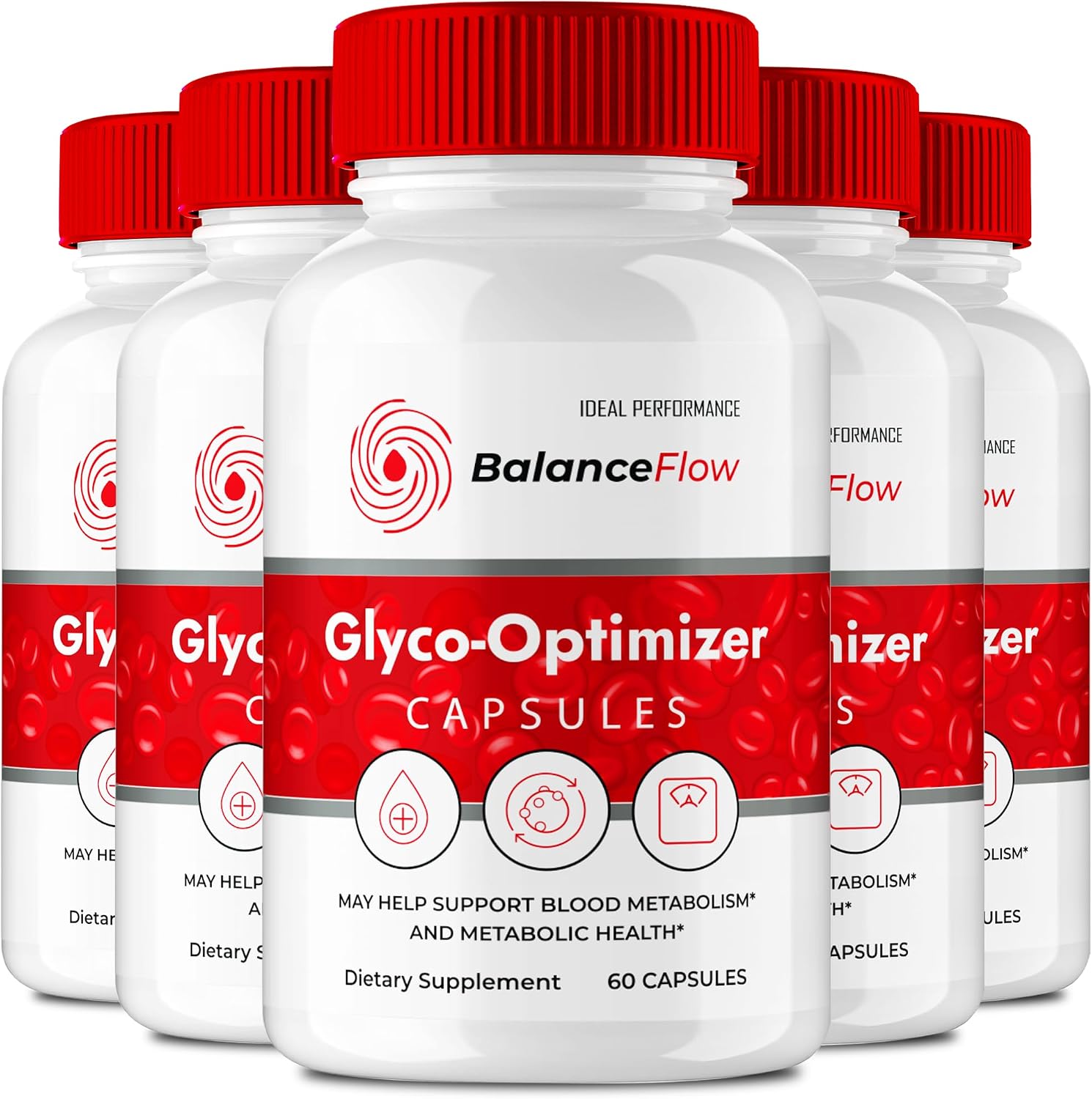 Balance Flow Glyco Optimiser Supplement Capsules - Maximum Strength All Natural Formula (5 Pack) - görsel 1